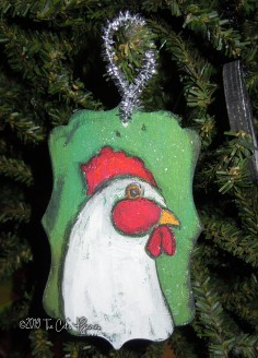 White chicken ornament